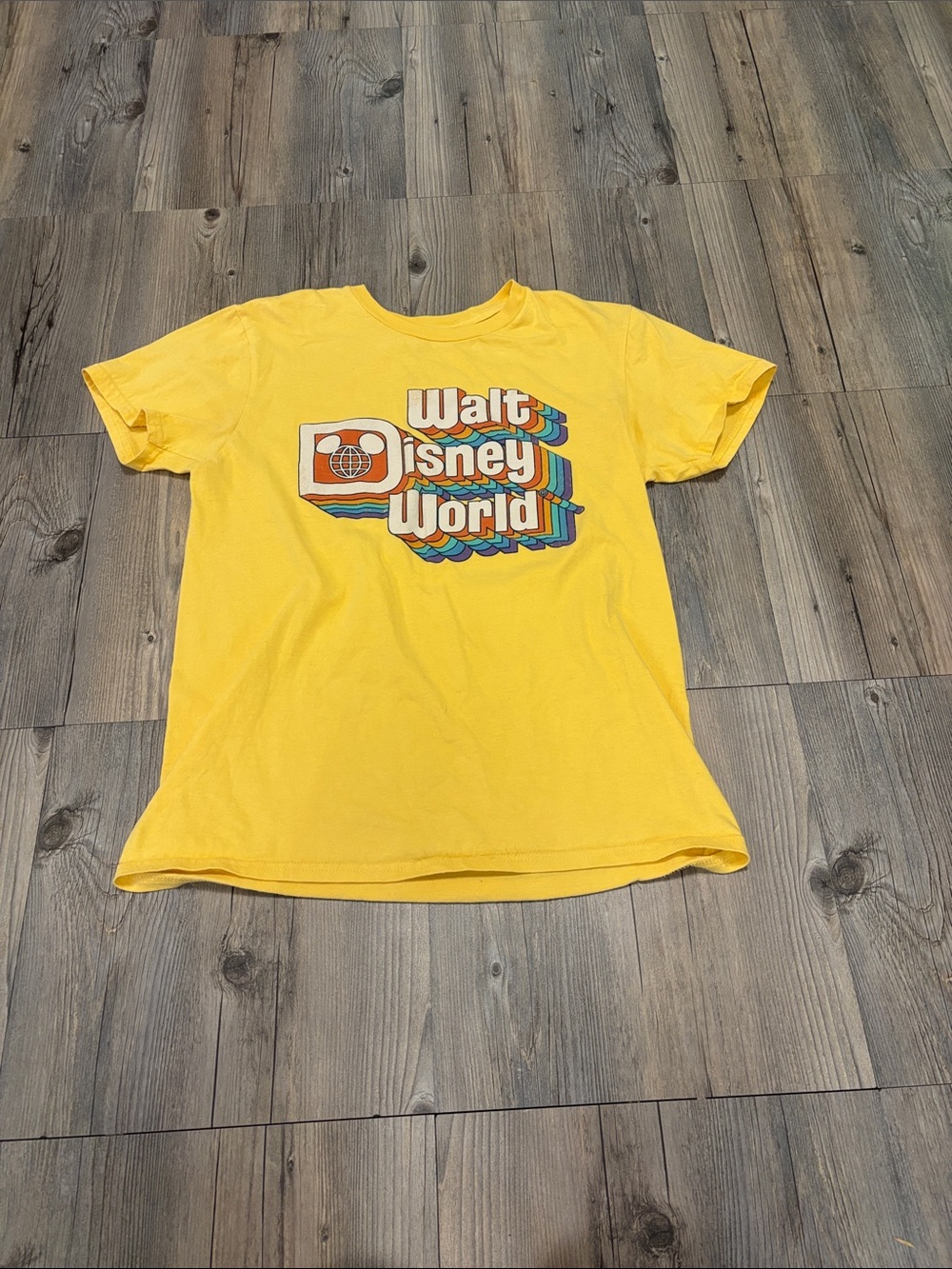 Disney Yellow Walt Disney World Retro Logo Tee
